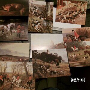 NEW FULL-CRY.COM FOX & HOUND Hunt Hunting Blank Note Cards and Envelopes 10 Pack